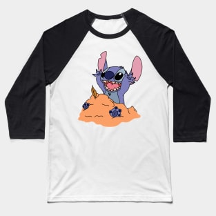 Stitch with his sand castle Baseball T-Shirt